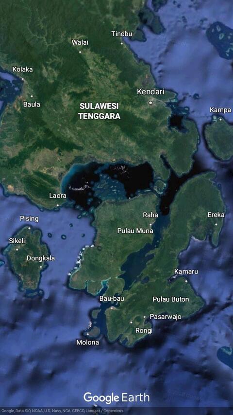 Pulau Buton dan beberapa Pulau lainnya dalam Google Eart